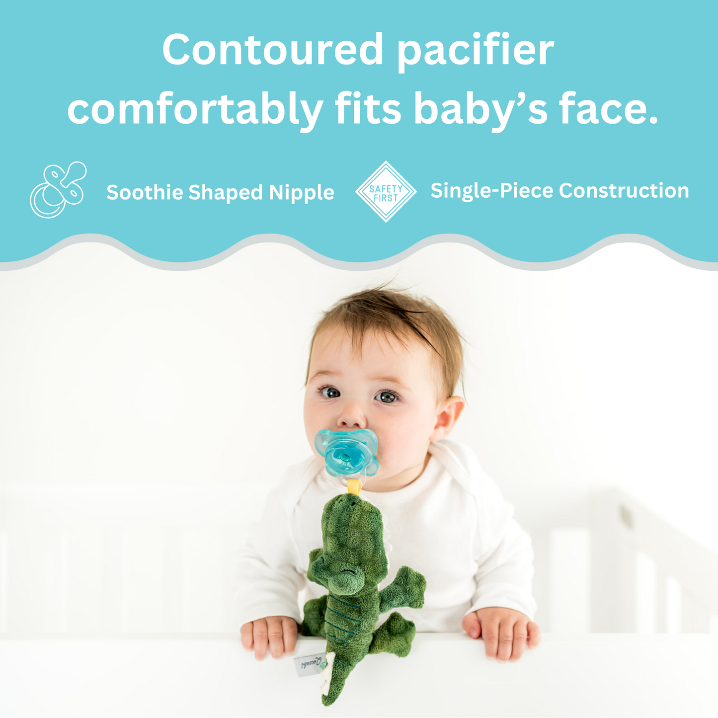 Queebi PaciBuddy Crocodile Pacifier Holder