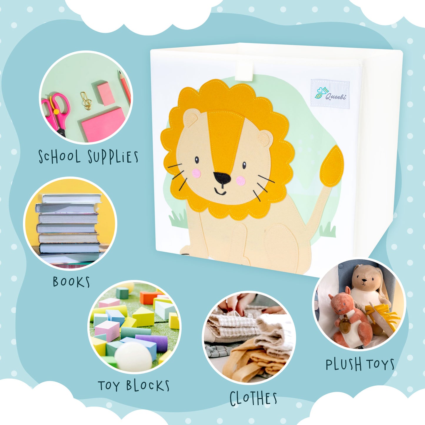 Queebi Storage Cube - Lion