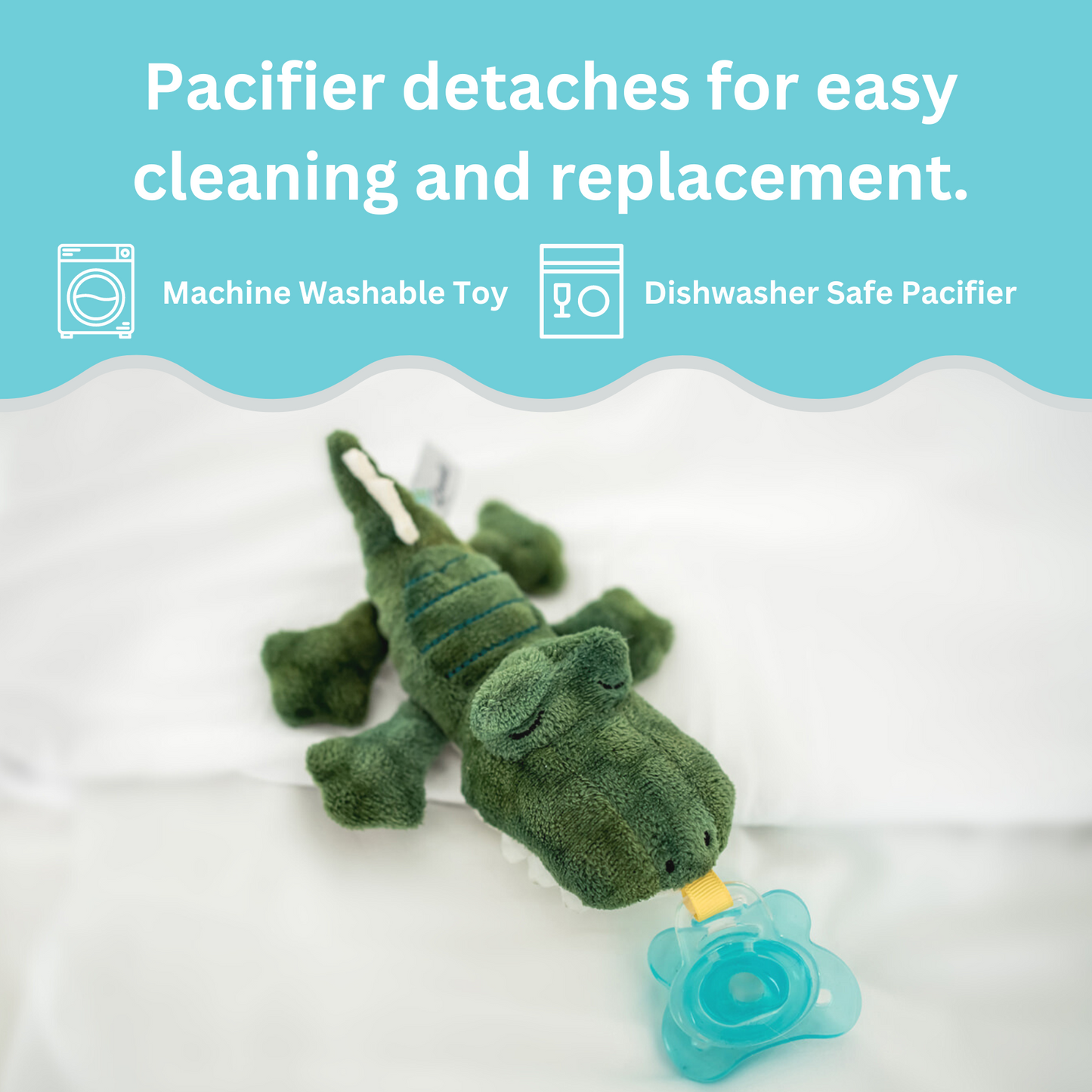 Queebi PaciBuddy Crocodile Pacifier Holder