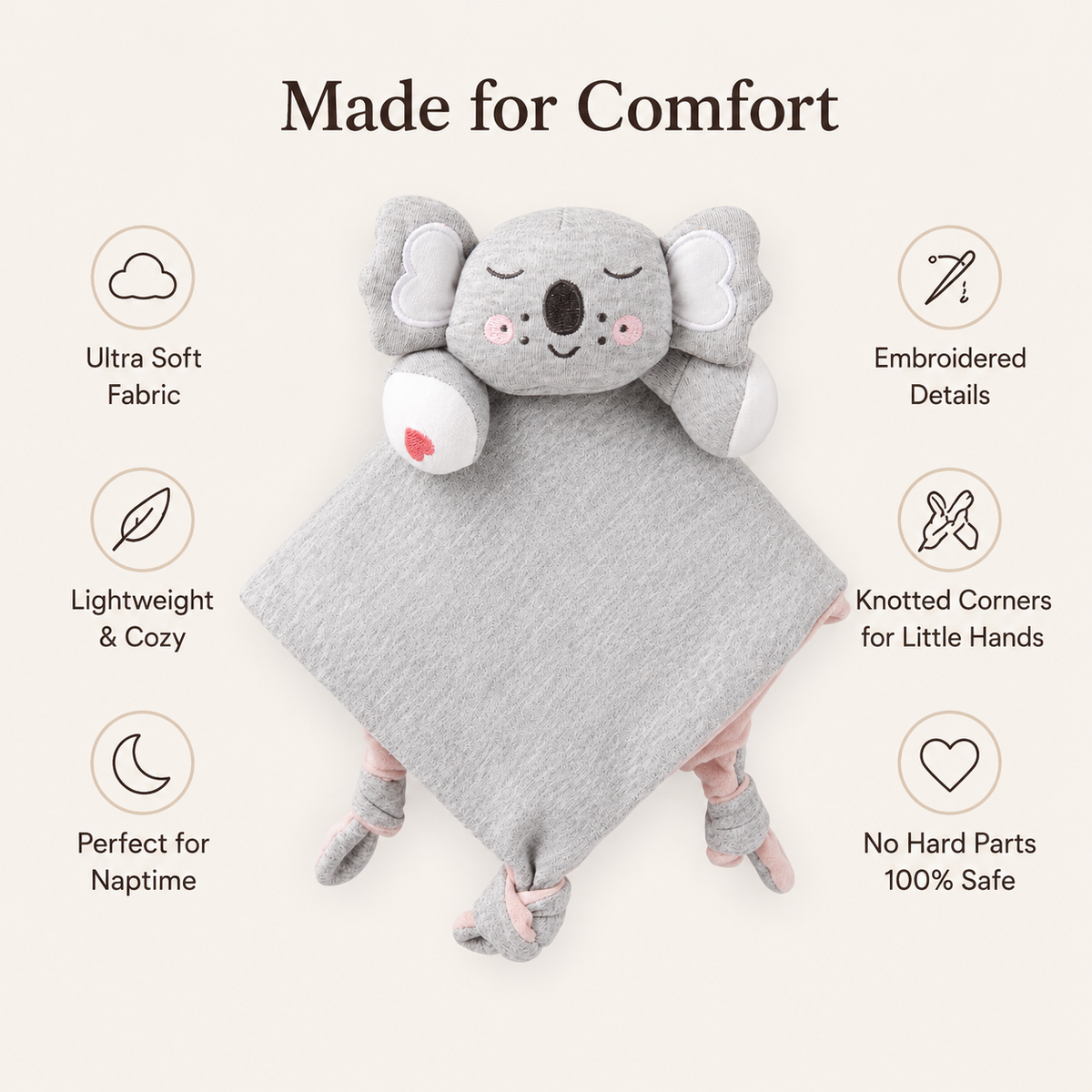 Queebi Koala Lovey Security Blanket