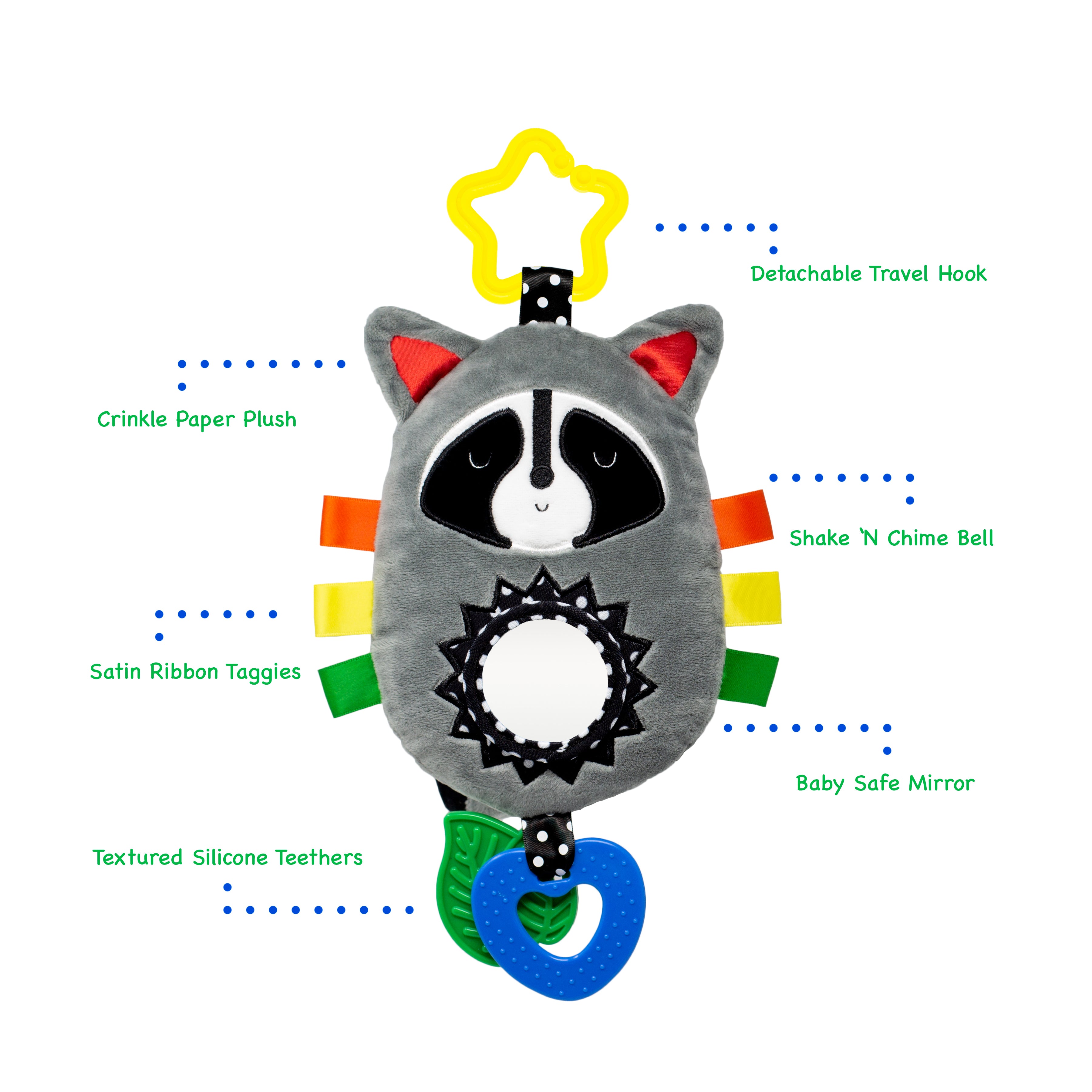 Kalianii Squish N Play Raccoon Activity Toy