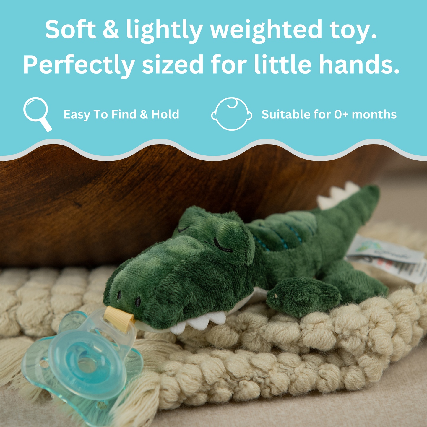 Queebi PaciBuddy Crocodile Pacifier Holder